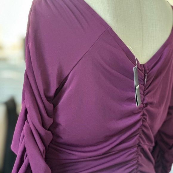 Elegant Burgundy Ruched Torrid Plus Evening Gown - Picture 5 of 8